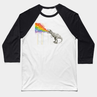 T-Rex Puking Painbows Baseball T-Shirt